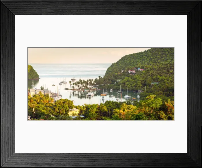 Framed Print : Caribbean, St Lucia, Marigot, Marigot Bay Framed Print : Caribbean, St Lucia, Marigot, Marigot Bay