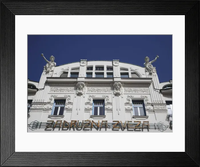 Framed Print : Baroque Facade of the Munciple Savings Bank, Ljubljana, Slovenia Framed Print : Baroque Facade of the Munciple Savings Bank, Ljubljana, Slovenia
