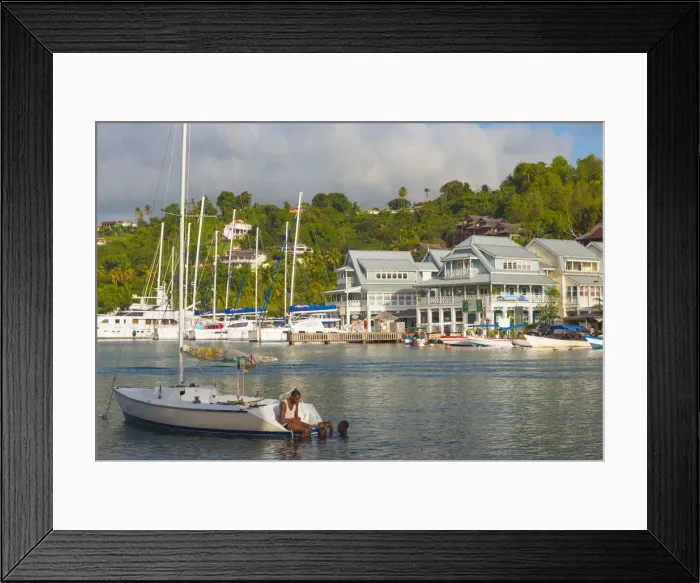 Framed Print : Caribbean, St Lucia, Marigot, Marigot Bay