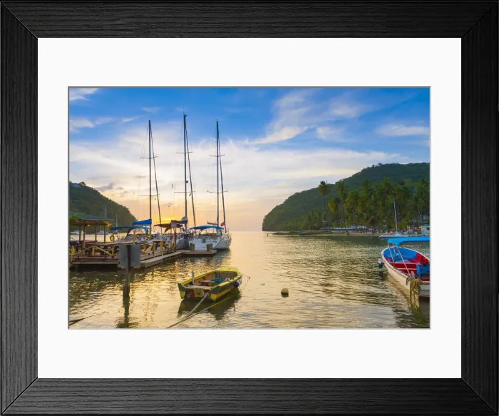 Framed Print : Caribbean, St Lucia, Marigot, Marigot Bay Framed Print : Caribbean, St Lucia, Marigot, Marigot Bay