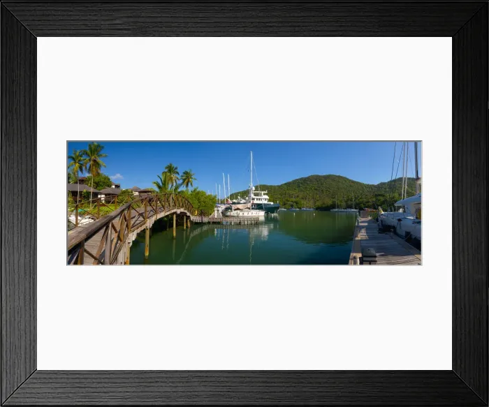 Framed Print : Caribbean, St Lucia, Marigot, Marigot Bay, Marina