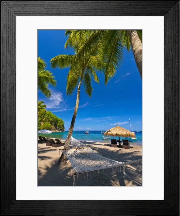 Framed Print : Caribbean, St Lucia, Soufriere, Anse Chastanet, Anse Chastanet Beach