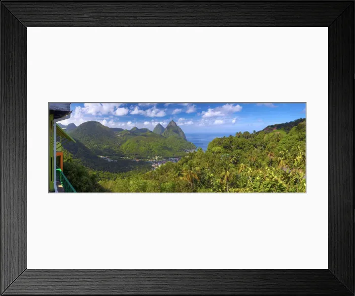 Framed Print : Caribbean, St Lucia, Petit (near) and Gros Piton Mountains (UNESCO World Heritage Framed Print : Caribbean, St Lucia, Petit (near) and Gros Piton Mountains (UNESCO World Heritage