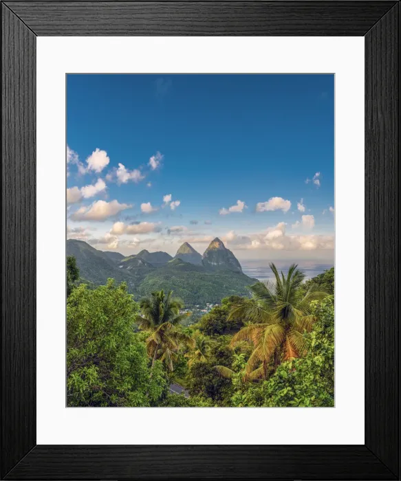 Framed Print : Caribbean, St Lucia, Petit (near) and Gros Piton Mountains (UNESCO World Heritage Site) Framed Print : Caribbean, St Lucia, Petit (near) and Gros Piton Mountains (UNESCO World Heritage Site)