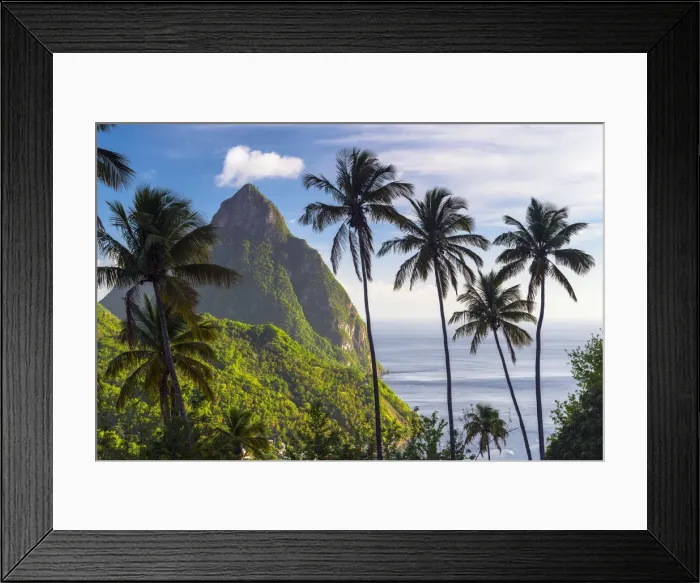 Framed Print : Caribbean, St Lucia, Petit (near) and Gros Piton Mountains (UNESCO World Heritage Site) Framed Print : Caribbean, St Lucia, Petit (near) and Gros Piton Mountains (UNESCO World Heritage Site)
