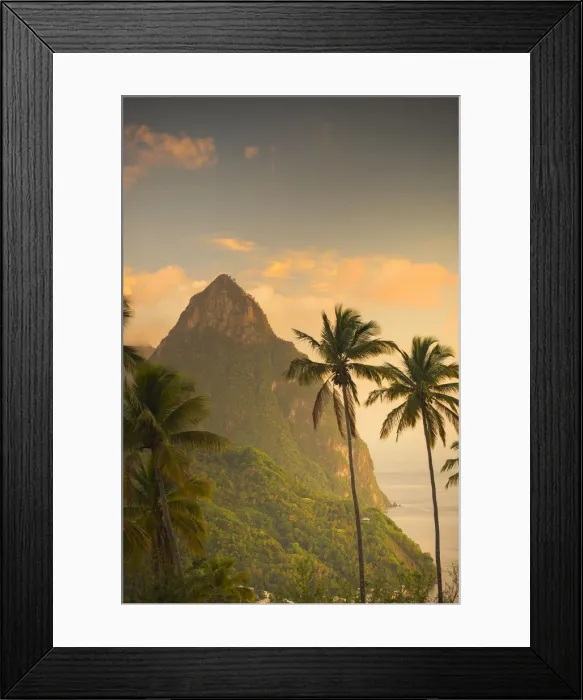 Framed Print : Caribbean, St Lucia, Petit (near) and Gros Piton Mountains (UNESCO World Heritage Site) Framed Print : Caribbean, St Lucia, Petit (near) and Gros Piton Mountains (UNESCO World Heritage Site)