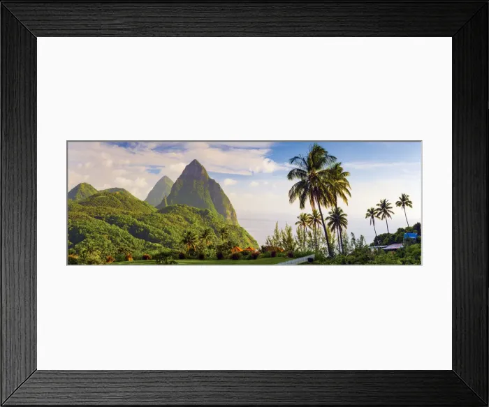 Framed Print : Caribbean, St Lucia, Petit (near) and Gros Piton Mountains (UNESCO World Heritage Framed Print : Caribbean, St Lucia, Petit (near) and Gros Piton Mountains (UNESCO World Heritage