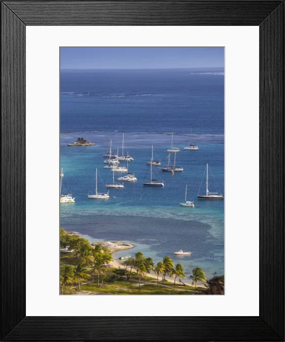 Framed Print : St Vincent and The Grenadines, Union Island, View of Clifton harbour and Happy Island Framed Print : St Vincent and The Grenadines, Union Island, View of Clifton harbour and Happy Island