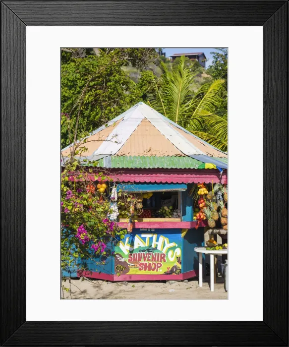 Framed Print : St Vincent and The Grenadines, Union Island, Clifton, Outdoor market Framed Print : St Vincent and The Grenadines, Union Island, Clifton, Outdoor market