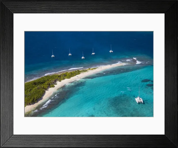 Framed Print : St Vincent and The Grenadines, Aerial view of Tobago Cays, Petit Tabac