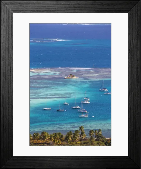 Framed Print : St Vincent and The Grenadines, Union Island, View of Clifton harbour and Happy Island Framed Print : St Vincent and The Grenadines, Union Island, View of Clifton harbour and Happy Island