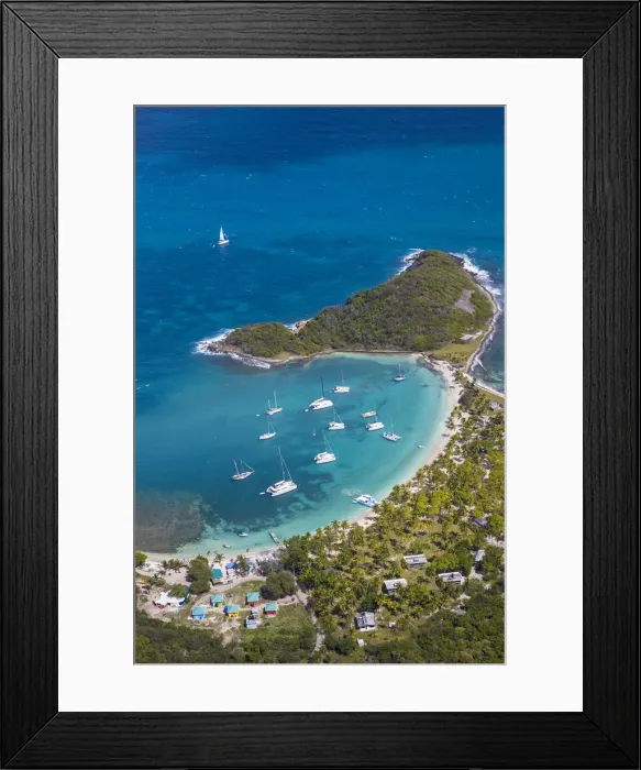 Framed Print : St Vincent and The Grenadines, Aerial view of Mayreau Island Framed Print : St Vincent and The Grenadines, Aerial view of Mayreau Island
