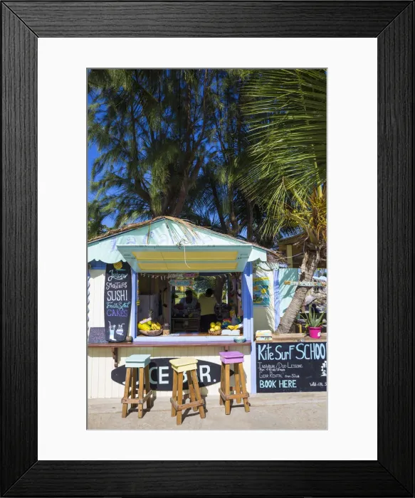 Framed Print : St Vincent and The Grenadines, Union Island, Clifton harbour, Cafe and bar on pier Framed Print : St Vincent and The Grenadines, Union Island, Clifton harbour, Cafe and bar on pier