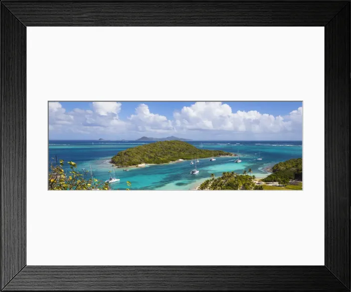 Framed Print : St Vincent and The Grenadines, Tobago Cays, Petit Bateau looking across to Petit Rameau Framed Print : St Vincent and The Grenadines, Tobago Cays, Petit Bateau looking across to Petit Rameau