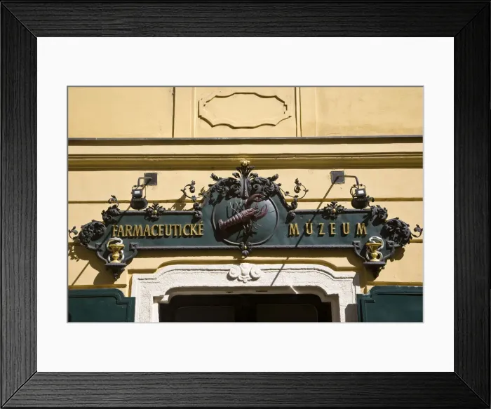 Framed Print : The Facade of the 16th century Pharmacy Museum, Bratislava, Slovakia Framed Print : The Facade of the 16th century Pharmacy Museum, Bratislava, Slovakia