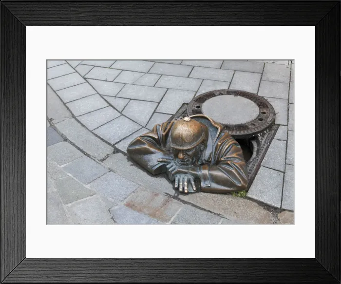 Framed Print : Slovakia, Bratislava, Old Town, Viktor Hulik Bronze Statue on Panska Street Framed Print : Slovakia, Bratislava, Old Town, Viktor Hulik Bronze Statue on Panska Street
