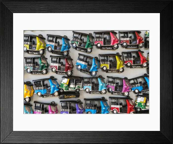 Framed Print : Tuk Tuk souvenir fridge magnets, Galle, Sri Lanka