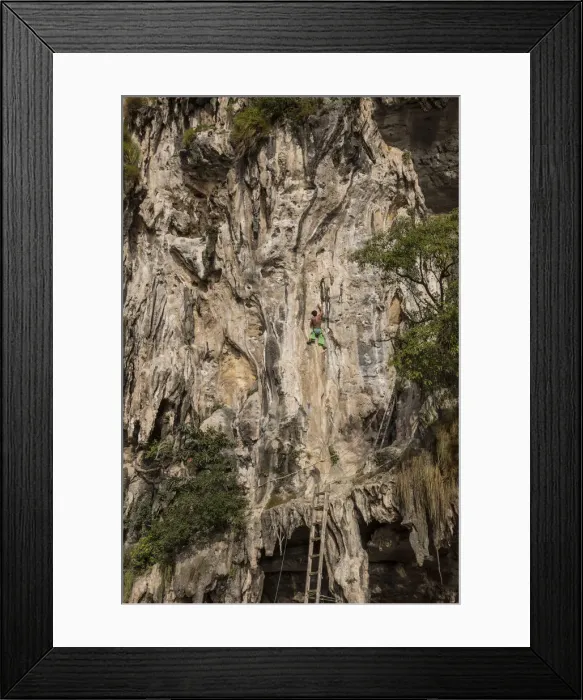 Framed Print : Rock climbing at Tonsai Bay, Railay Peninsula, Krabi Province, Thailand Framed Print : Rock climbing at Tonsai Bay, Railay Peninsula, Krabi Province, Thailand