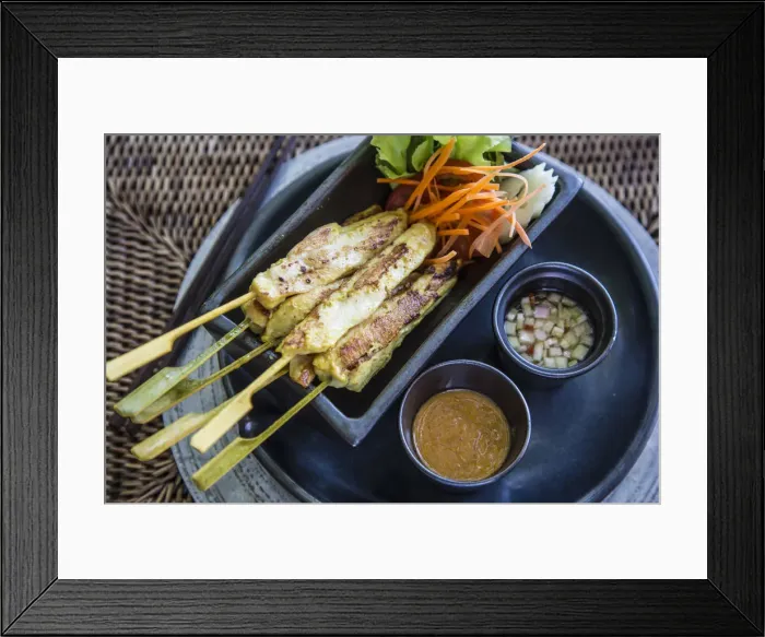 Framed Print : Chicken Satay, Railay Peninsula, Krabi Province, Thailand Framed Print : Chicken Satay, Railay Peninsula, Krabi Province, Thailand
