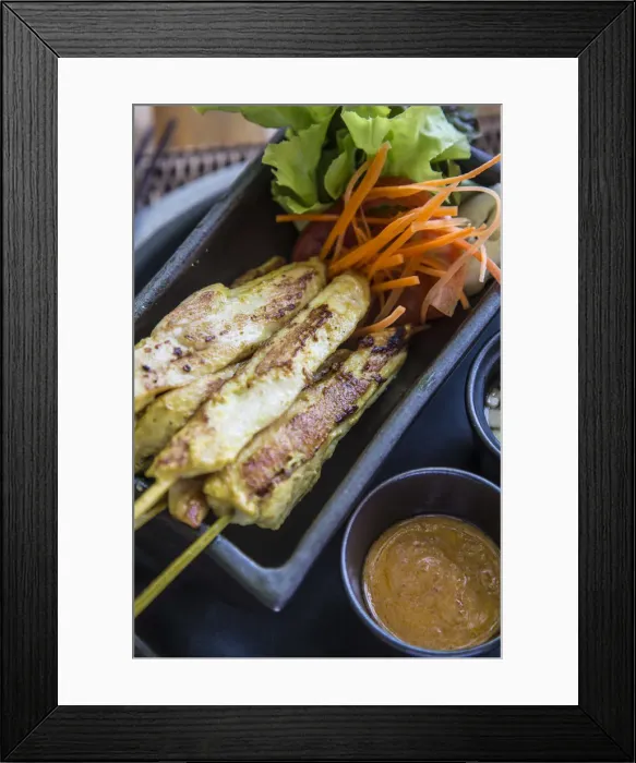Framed Print : Chicken Satay, Railay Peninsula, Krabi Province, Thailand