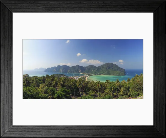Framed Print : Thailand, Krabi Province, Ko Phi Phi Don Island, View of Ao Ton Sai and Ao Lo Dalam