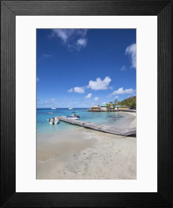 Framed Print : St Vincent and The Grenadines, Mustique, Brittania Bay, Basils Bar Framed Print : St Vincent and The Grenadines, Mustique, Brittania Bay, Basils Bar