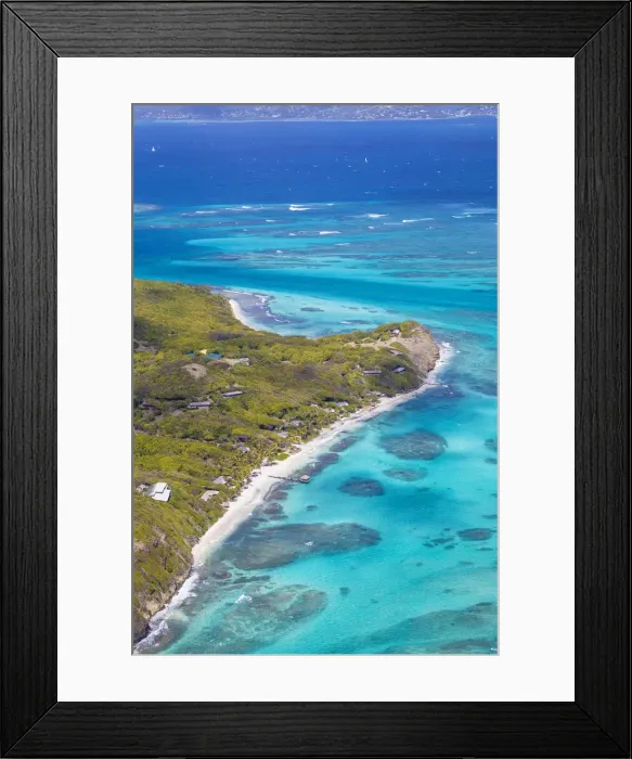 Framed Print : St Vincent and The Grenadines, Aerial view of Petit St Vincent Framed Print : St Vincent and The Grenadines, Aerial view of Petit St Vincent