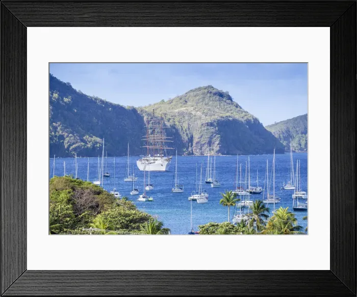Framed Print : St Vincent and The Grenadines, Bequia, View of Sea Cloud 11 cruise ship in Admiralty Bay Framed Print : St Vincent and The Grenadines, Bequia, View of Sea Cloud 11 cruise ship in Admiralty Bay
