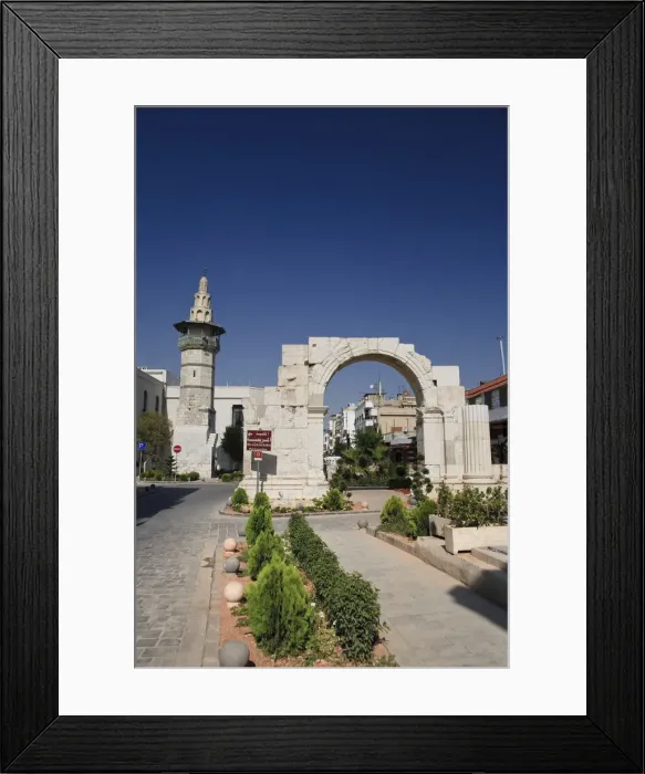Framed Print : Syria, Damascus, Old Town, Christian Quarter, Bab Sharqi, Ruins of historic Roman Arch