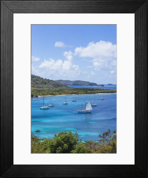 Framed Print : St Vincent and The Grenadines, Mustique, View of Brittania Bay Framed Print : St Vincent and The Grenadines, Mustique, View of Brittania Bay
