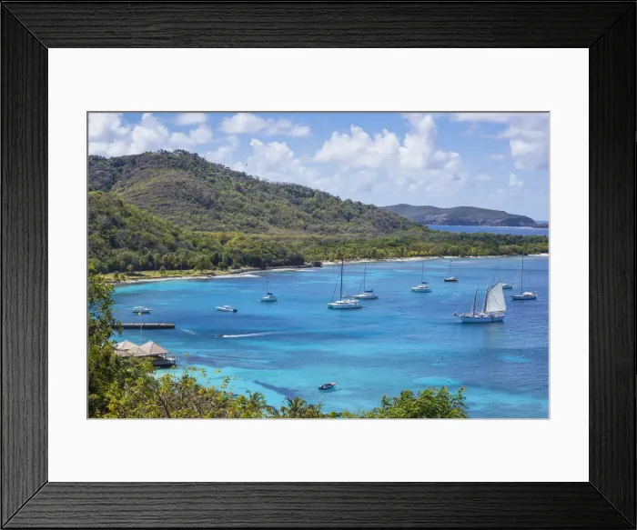 Framed Print : St Vincent and The Grenadines, Mustique, View of Brittania Bay Framed Print : St Vincent and The Grenadines, Mustique, View of Brittania Bay