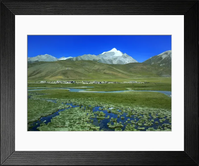 Framed Print : Landscape viewed from train of Trans-Tibetan Railway, Tibet, China Framed Print : Landscape viewed from train of Trans-Tibetan Railway, Tibet, China
