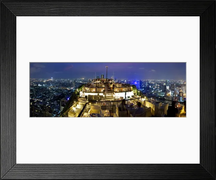 Framed Print : Bangkok City skyline from Vertigo, a bar and restaurant on top of the Banyan Tree Hotel Framed Print : Bangkok City skyline from Vertigo, a bar and restaurant on top of the Banyan Tree Hotel