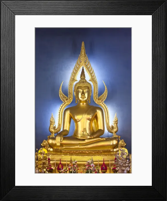 Framed Print : Golden Buddha Statue, Wat Benjamabophit (Marble Temple), Bangkok, Thailand Framed Print : Golden Buddha Statue, Wat Benjamabophit (Marble Temple), Bangkok, Thailand