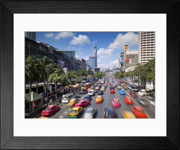 Framed Print : Traffic congestion in Central Bangkok, Thailand Framed Print : Traffic congestion in Central Bangkok, Thailand