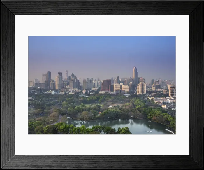 Framed Print : City Skyline and Lumphini Park, Bangkok, Thailand Framed Print : City Skyline and Lumphini Park, Bangkok, Thailand