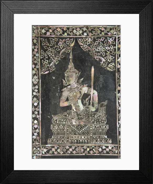 Framed Print : Mother of Pearl Inlay on the foot of the reclining Buddha, Wat Pho (Temple of Framed Print : Mother of Pearl Inlay on the foot of the reclining Buddha, Wat Pho (Temple of
