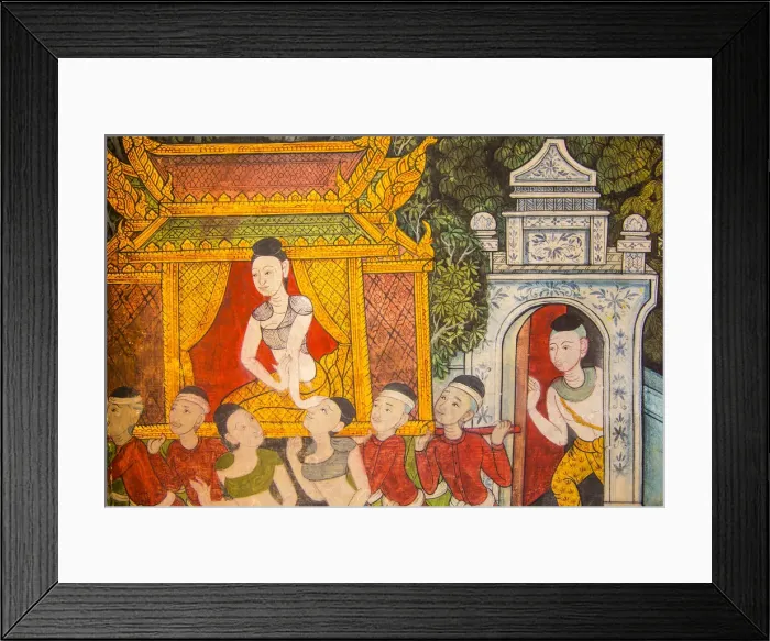 Framed Print : Mural in Wat Pho (Temple of the Reclining Buddha), Bangkok, Thailand Framed Print : Mural in Wat Pho (Temple of the Reclining Buddha), Bangkok, Thailand