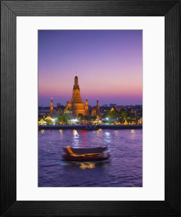 Framed Print : Temple of Dawn (Wat Arun) and Bangkok, Thailand Framed Print : Temple of Dawn (Wat Arun) and Bangkok, Thailand