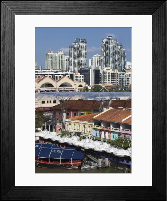 Framed Print : Singapore, Clarke Quay, entertainment district, exterior Framed Print : Singapore, Clarke Quay, entertainment district, exterior