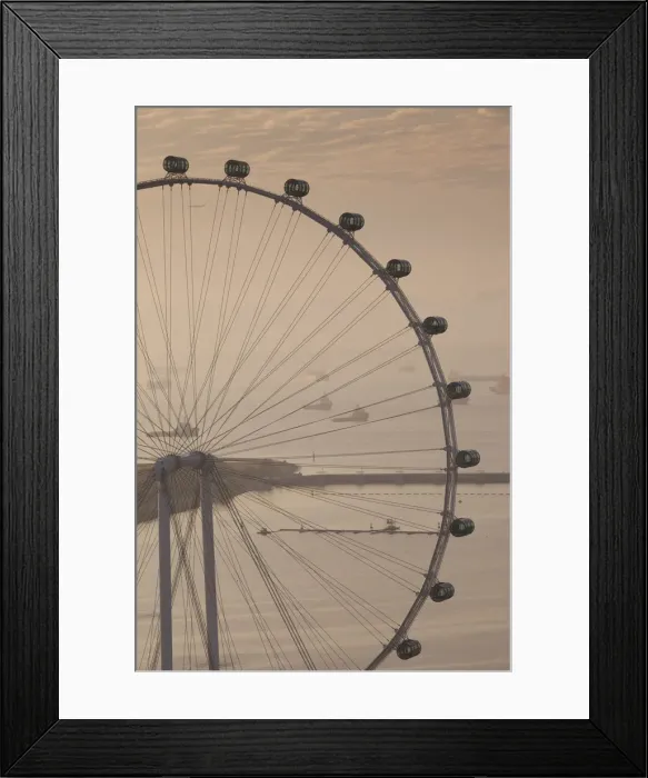 Framed Print : Singapore, Singapore Flyer, giant ferris wheel, elevated view, dawn Framed Print : Singapore, Singapore Flyer, giant ferris wheel, elevated view, dawn