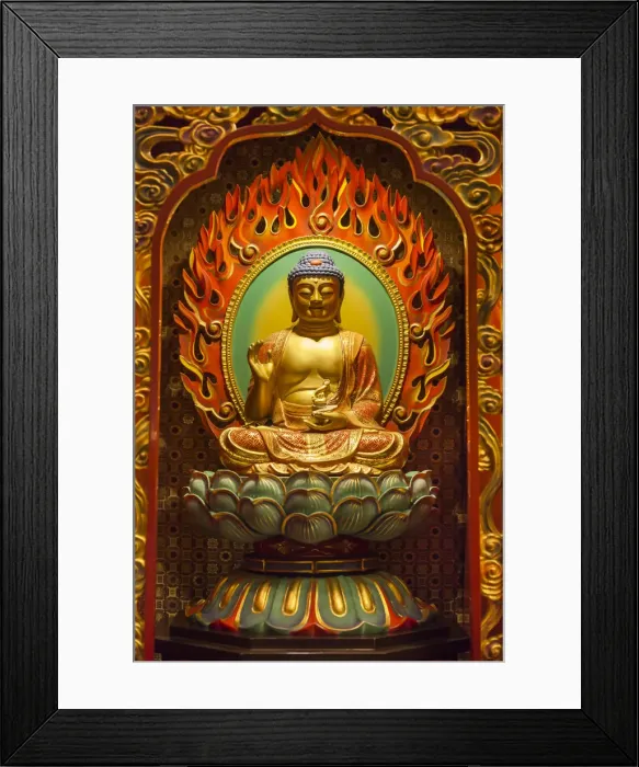 Framed Print : Singapore, Chinatown, Buddha Tooth Relic Temple, temple statues