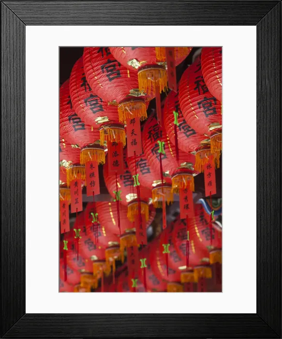 Framed Print : Singapore, Chinatown, Thian Hock Keng Temple, Chinese red lanterns Framed Print : Singapore, Chinatown, Thian Hock Keng Temple, Chinese red lanterns