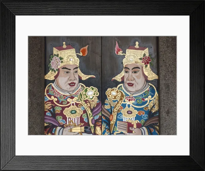 Framed Print : Singapore, Chinatown, Thian Hock Keng Temple, temple paintings