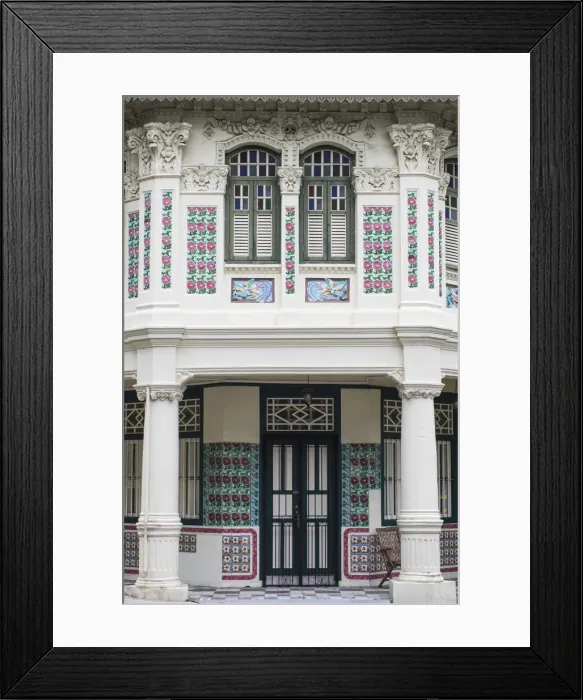 Framed Print : Singapore, traditional shophouse architecture