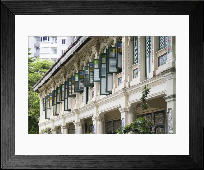 Framed Print : Singapore, traditional shophouse architecture