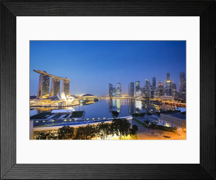 Framed Print : Central Business District, Marina Bay Sands Hotle & Marina Bay, Singapore