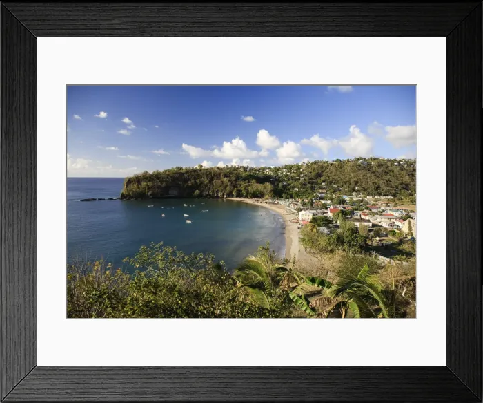 Framed Print : Caribbean, St Lucia, Anse La Raye Village and Beach Framed Print : Caribbean, St Lucia, Anse La Raye Village and Beach