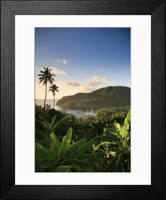 Framed Print : Caribbean, St Lucia, Marigot Bay and Harbour