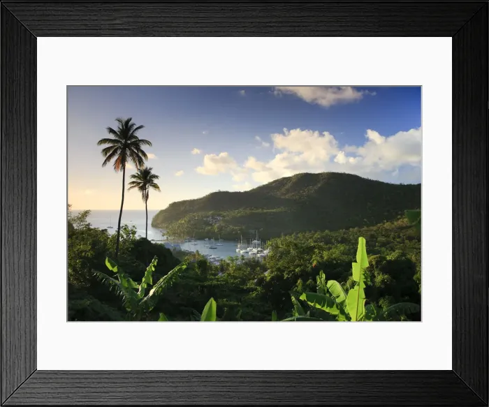 Framed Print : Caribbean, St Lucia, Marigot Bay and Harbour Framed Print : Caribbean, St Lucia, Marigot Bay and Harbour